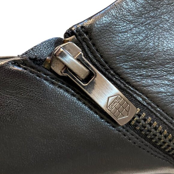 VINCE CAMUTO Elvin High Heeled Leather Booties Shoes Black - Picture 7 of 13